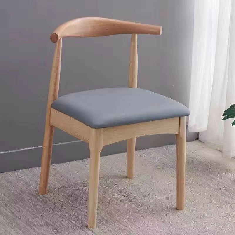 Scandinavian Dining Chair Open Back Side Chair with 4 Wood Legs for Home Use