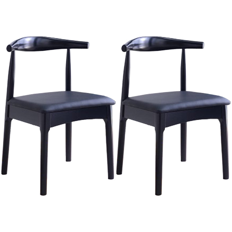 Scandinavian Dining Chair Open Back Side Chair with 4 Wood Legs for Home Use