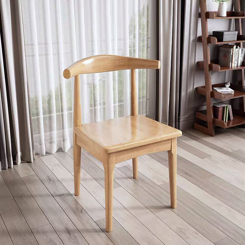 Scandinavian Dining Chair Open Back Side Chair with 4 Wood Legs for Home Use