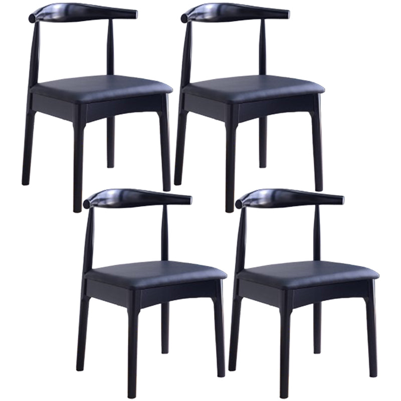 Scandinavian Dining Chair Open Back Side Chair with 4 Wood Legs for Home Use