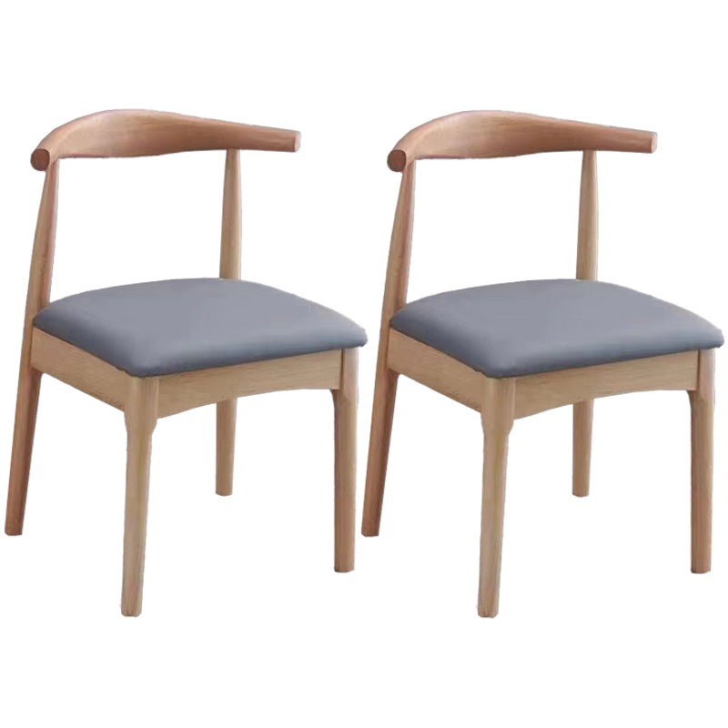 Scandinavian Dining Chair Open Back Side Chair with 4 Wood Legs for Home Use