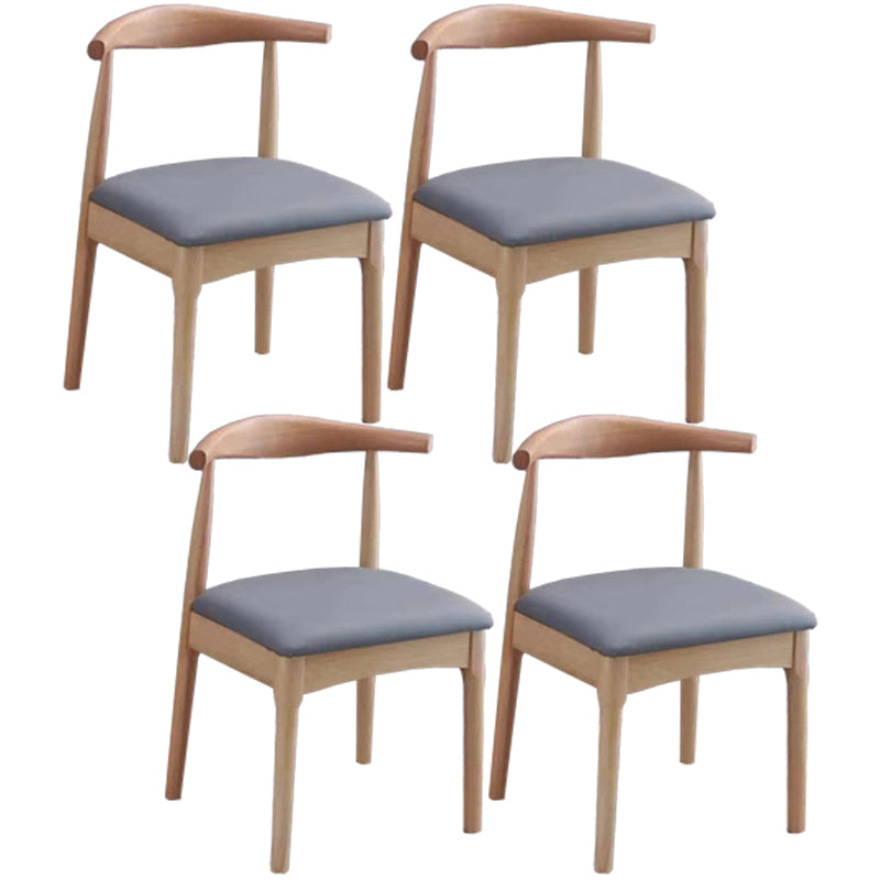 Scandinavian Dining Chair Open Back Side Chair with 4 Wood Legs for Home Use
