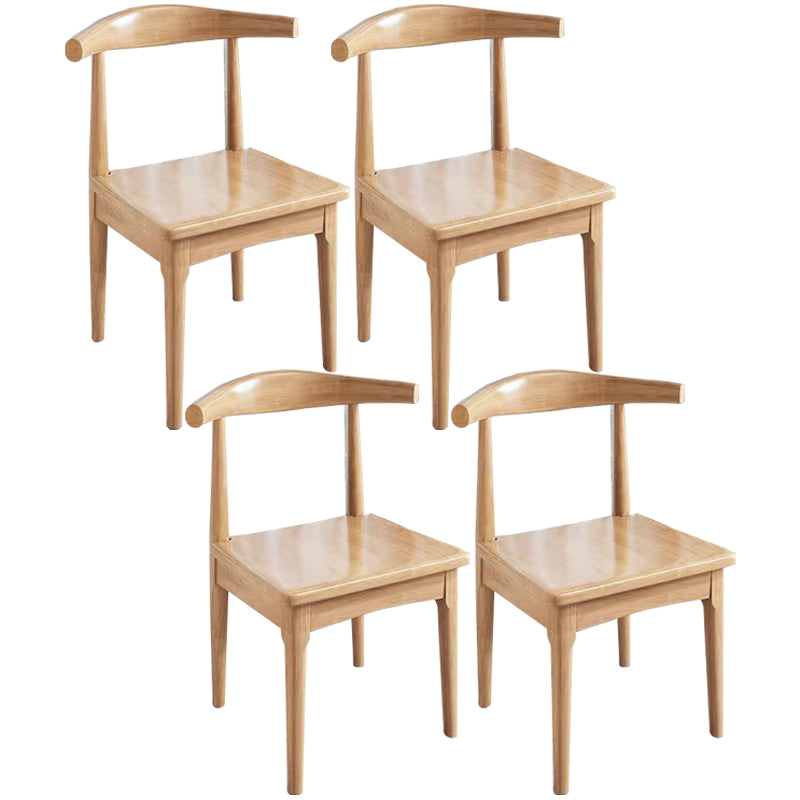 Scandinavian Dining Chair Open Back Side Chair with 4 Wood Legs for Home Use