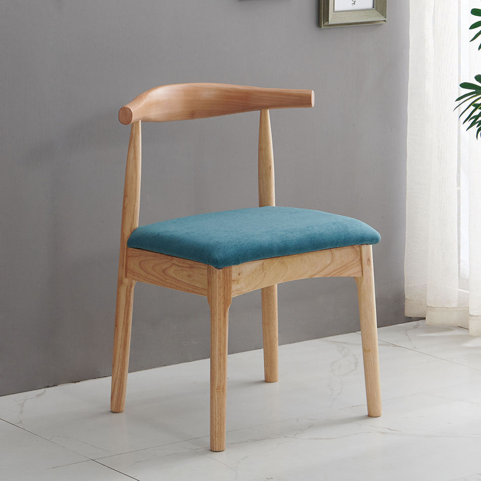 Scandinavian Dining Chair Open Back Side Chair with 4 Wood Legs for Home Use