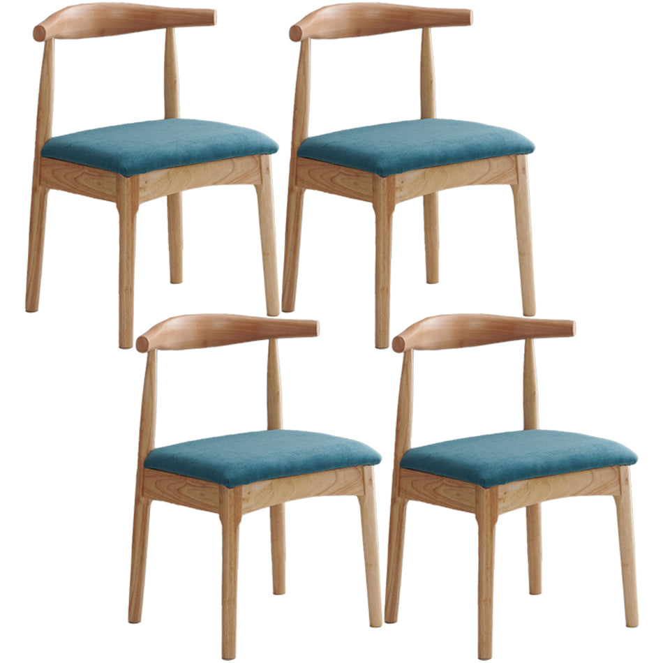 Scandinavian Dining Chair Open Back Side Chair with 4 Wood Legs for Home Use