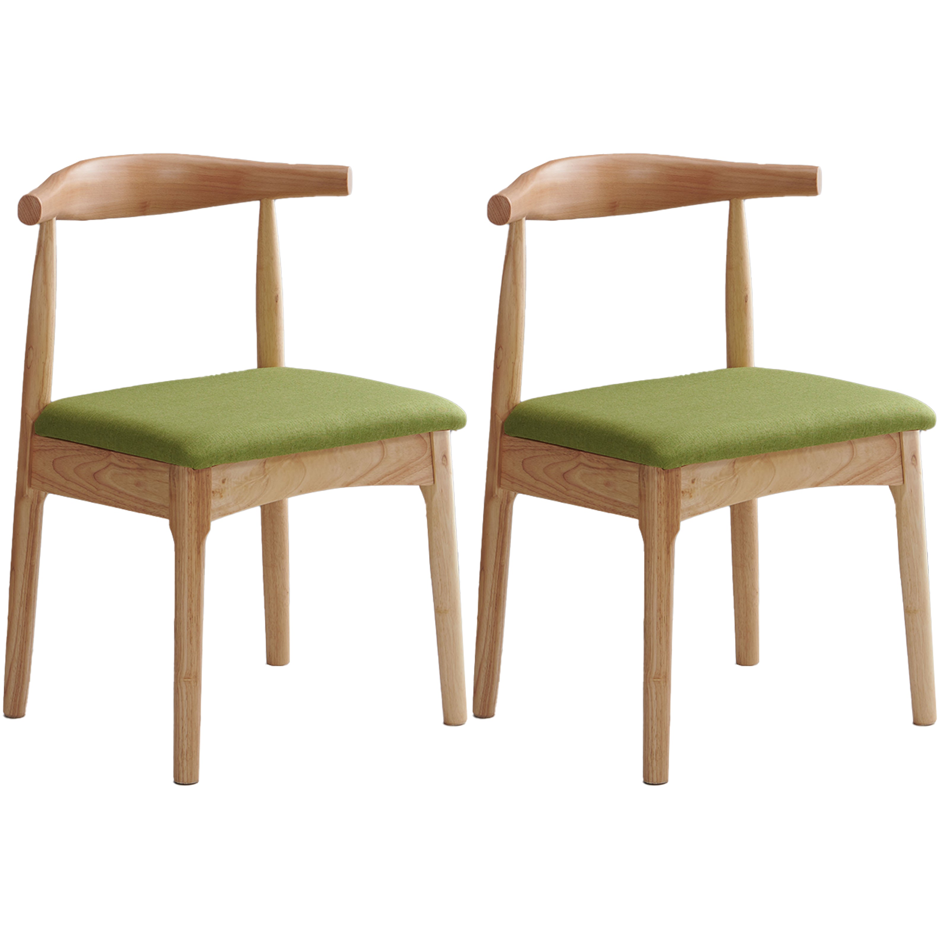 Scandinavian Dining Chair Open Back Side Chair with 4 Wood Legs for Home Use