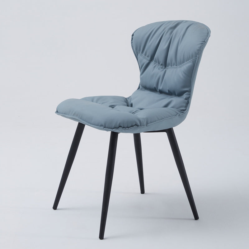 Chaises de salle à manger sans accoudoirs en métal de Style nordique, chaise latérale rembourrée en cuir pour usage domestique