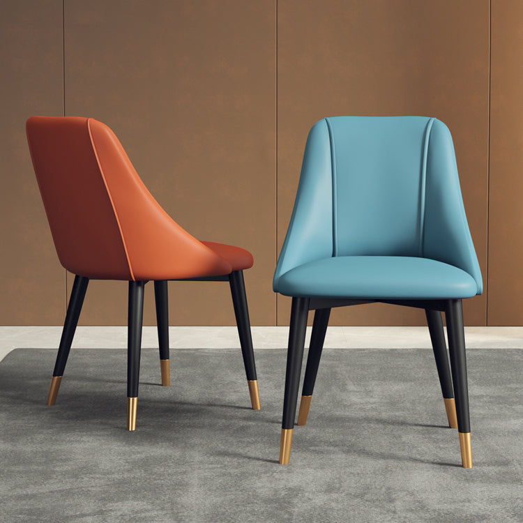 Ensemble de chaises d'appoint en cuir Pu de Style Glam, chaise d'appoint de salle à manger avec pieds en métal