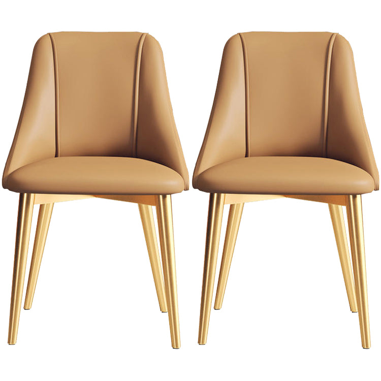 Ensemble de chaises d'appoint en cuir Pu de Style Glam, chaise d'appoint de salle à manger avec pieds en métal