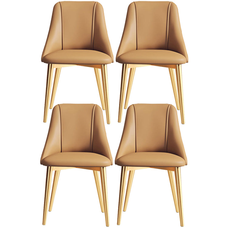 Ensemble de chaises d'appoint en cuir Pu de Style Glam, chaise d'appoint de salle à manger avec pieds en métal