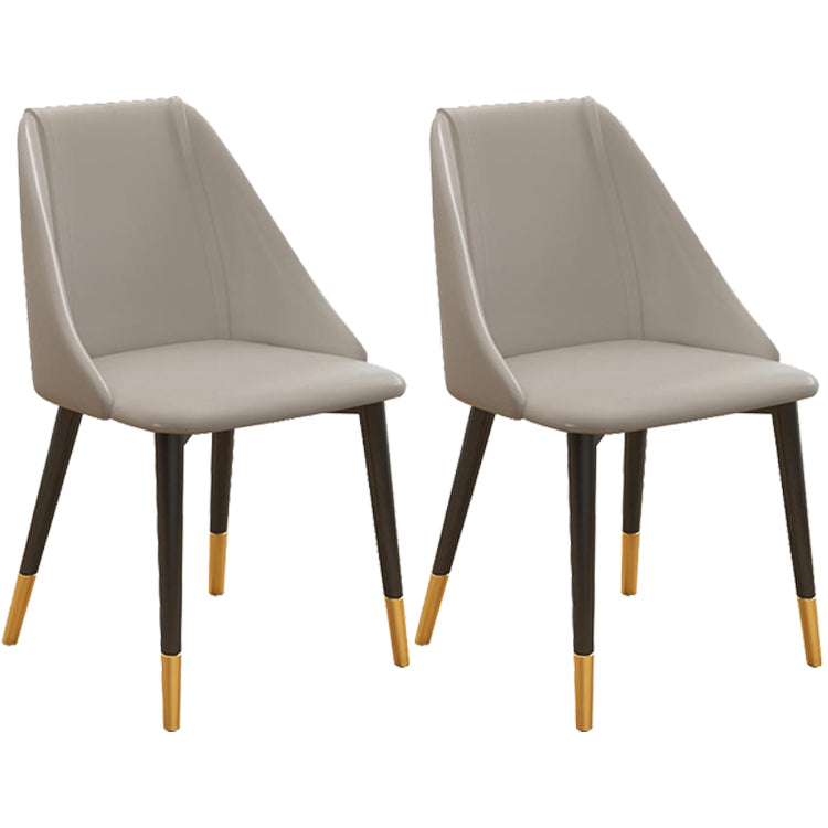 Ensemble de chaises d'appoint en cuir Pu de Style Glam, chaise d'appoint de salle à manger avec pieds en métal
