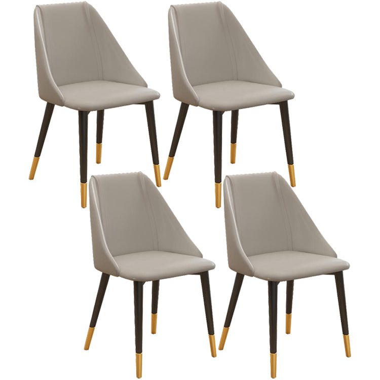 Ensemble de chaises d'appoint en cuir Pu de Style Glam, chaise d'appoint de salle à manger avec pieds en métal