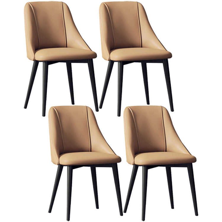 Ensemble de chaises d'appoint en cuir Pu de Style Glam, chaise d'appoint de salle à manger avec pieds en métal