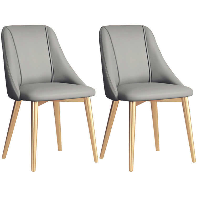 Ensemble de chaises d'appoint en cuir Pu de Style Glam, chaise d'appoint de salle à manger avec pieds en métal
