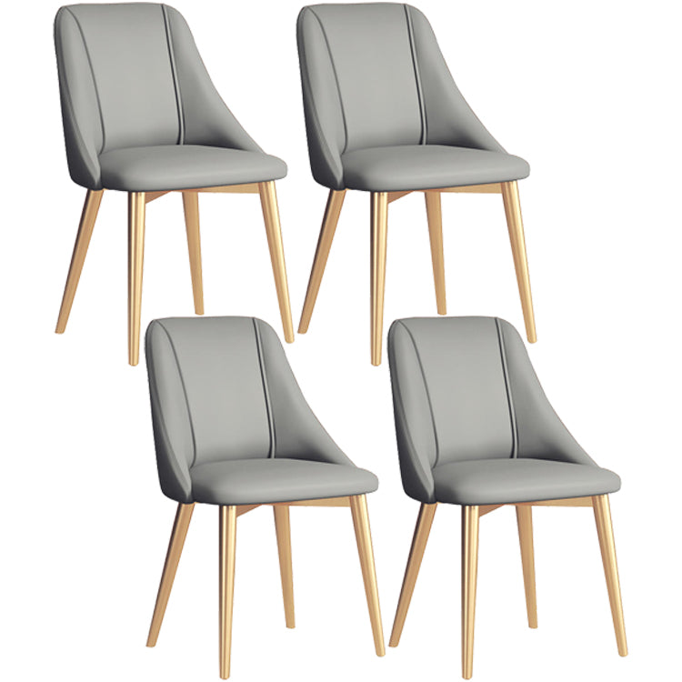 Ensemble de chaises d'appoint en cuir Pu de Style Glam, chaise d'appoint de salle à manger avec pieds en métal