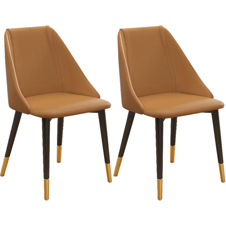 Ensemble de chaises d'appoint en cuir Pu de Style Glam, chaise d'appoint de salle à manger avec pieds en métal