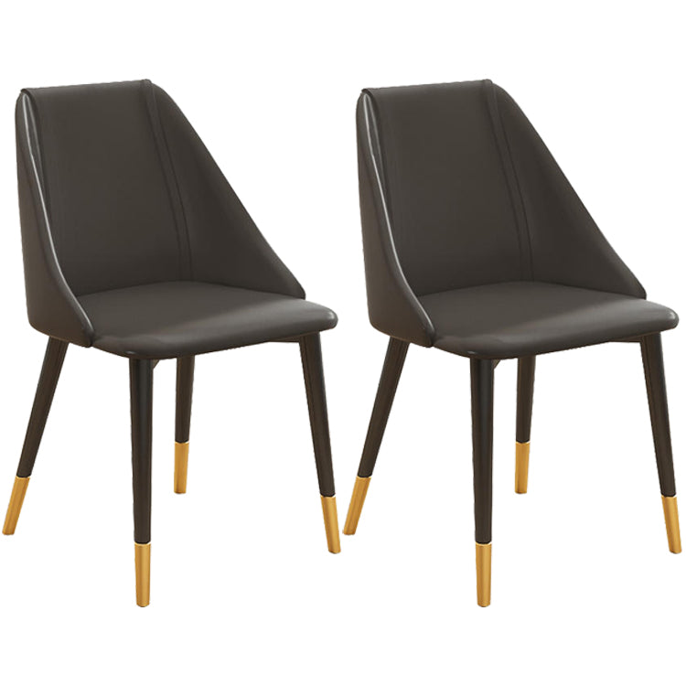 Ensemble de chaises d'appoint en cuir Pu de Style Glam, chaise d'appoint de salle à manger avec pieds en métal