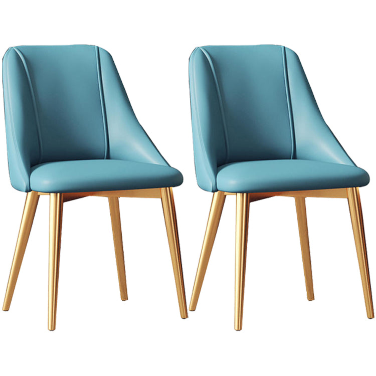 Ensemble de chaises d'appoint en cuir Pu de Style Glam, chaise d'appoint de salle à manger avec pieds en métal