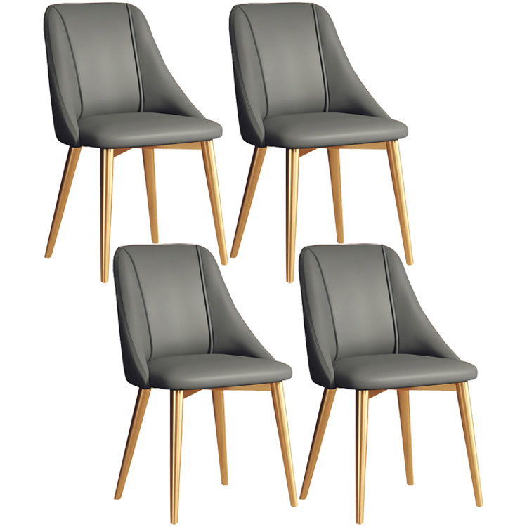 Ensemble de chaises d'appoint en cuir Pu de Style Glam, chaise d'appoint de salle à manger avec pieds en métal