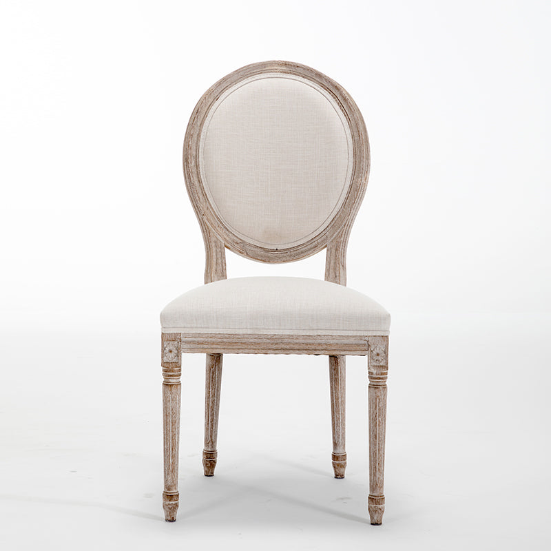 Chaise de salle à manger en tissu Farmhouse, chaise d'appoint à dossier King Louis de 38 po de hauteur avec base en bois