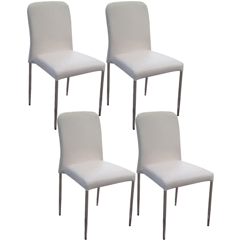 Chaise d'appoint contemporaine en cuir à dossier solide, chaises de salle à manger empilables noires et blanches