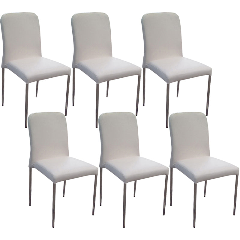 Chaise d'appoint contemporaine en cuir à dossier solide, chaises de salle à manger empilables noires et blanches
