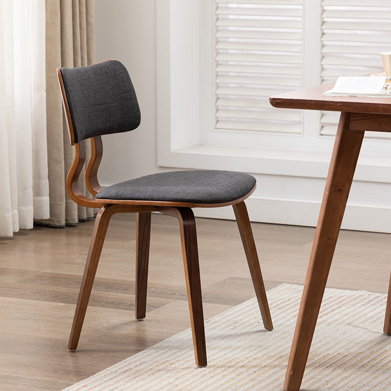 Chaise d'appoint contemporaine à la maison, chaise de salle à manger en bois rembourrée à dossier ouvert