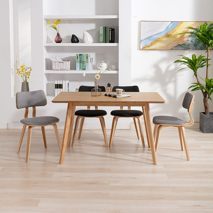 Chaise d'appoint contemporaine à la maison, chaise de salle à manger en bois rembourrée à dossier ouvert