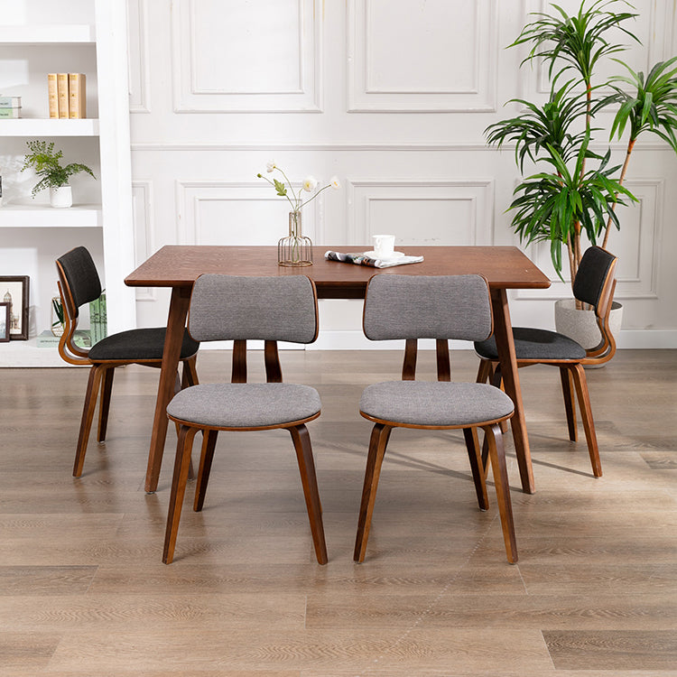 Chaise d'appoint contemporaine à la maison, chaise de salle à manger en bois rembourrée à dossier ouvert