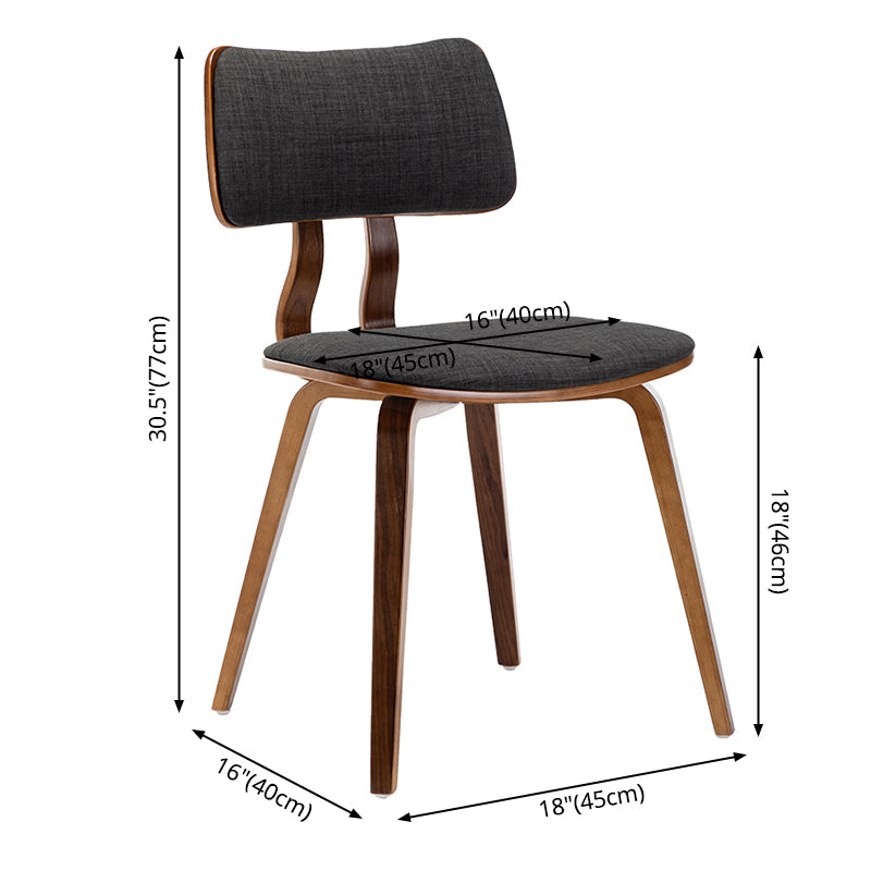 Chaise d'appoint contemporaine à la maison, chaise de salle à manger en bois rembourrée à dossier ouvert