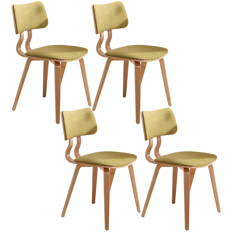 Chaise d'appoint contemporaine à la maison, chaise de salle à manger en bois rembourrée à dossier ouvert