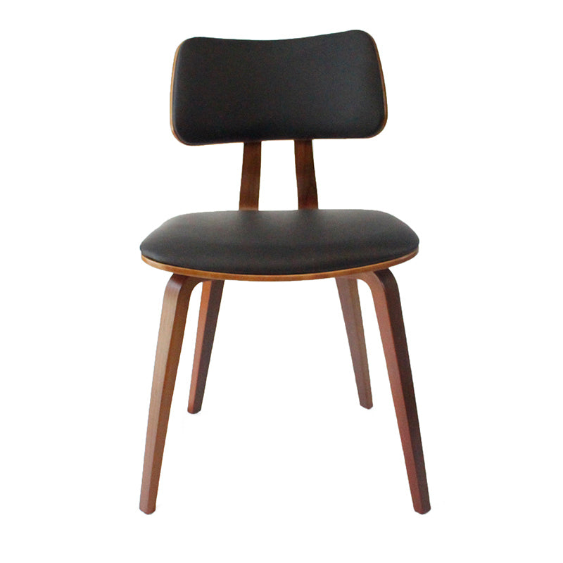 Chaise d'appoint contemporaine à la maison, chaise de salle à manger en bois rembourrée à dossier ouvert