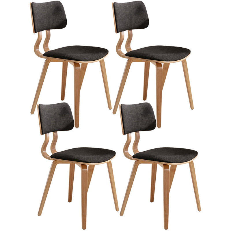 Chaise d'appoint contemporaine à la maison, chaise de salle à manger en bois rembourrée à dossier ouvert
