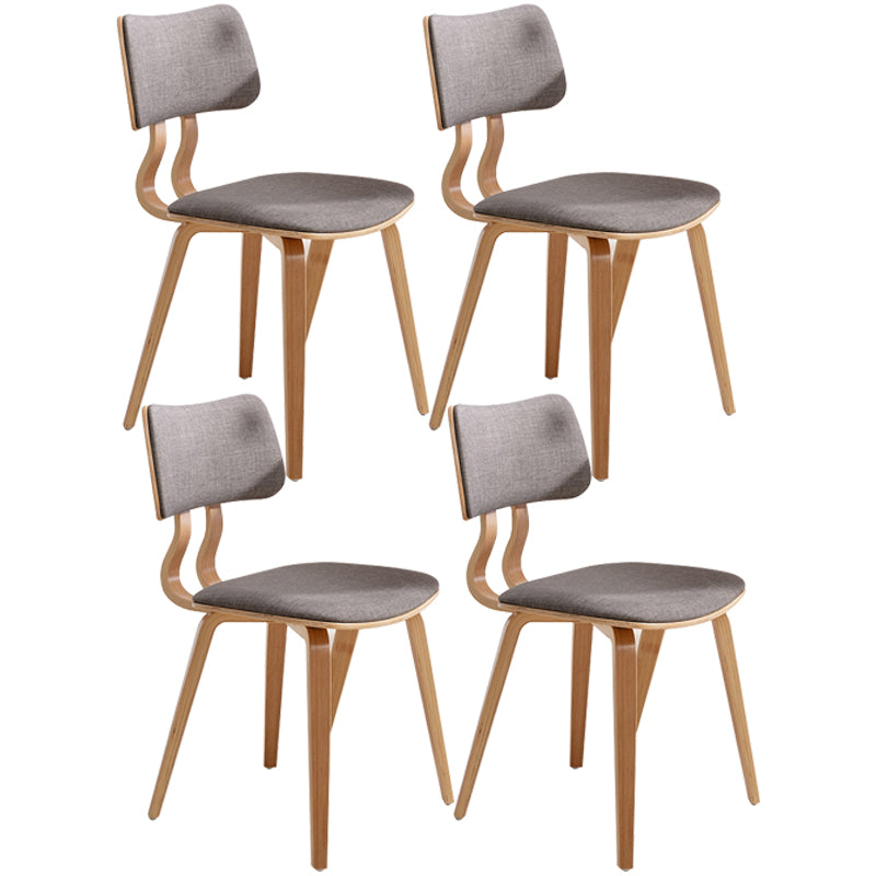 Chaise d'appoint contemporaine à la maison, chaise de salle à manger en bois rembourrée à dossier ouvert
