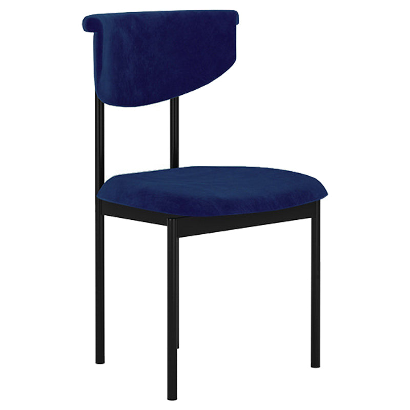 Modern Black Kitchen Dining Side Chair Upholstered Opening Back Dining Side Chair
