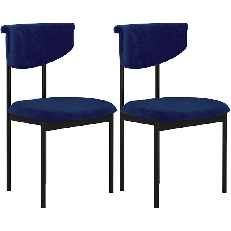 Modern Black Kitchen Dining Side Chair Upholstered Opening Back Dining Side Chair
