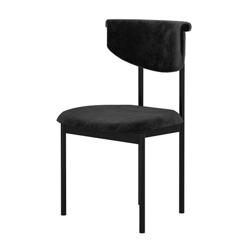 Modern Black Kitchen Dining Side Chair Upholstered Opening Back Dining Side Chair