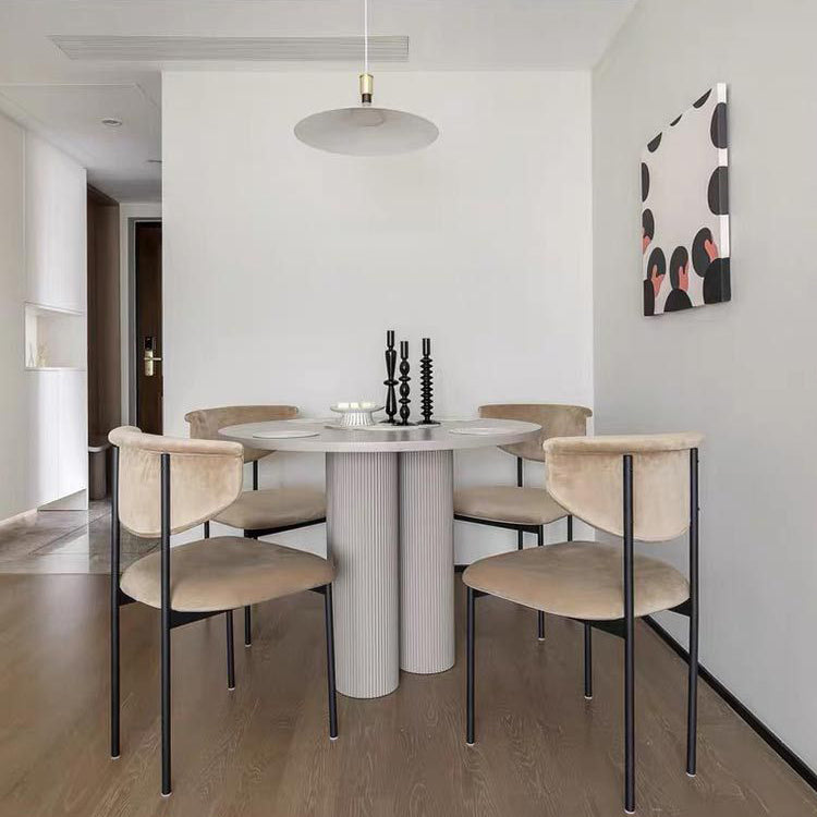 Modern Black Kitchen Dining Side Chair Upholstered Opening Back Dining Side Chair