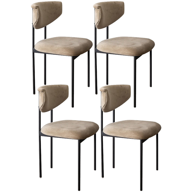 Modern Black Kitchen Dining Side Chair Upholstered Opening Back Dining Side Chair