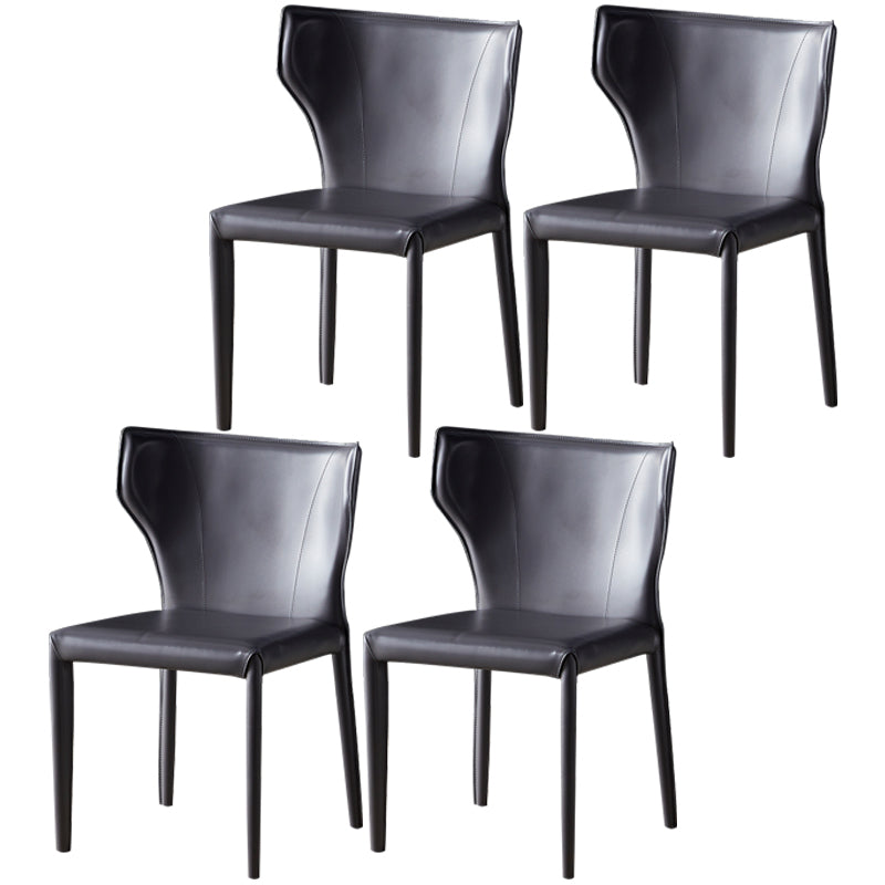 Chaise de salle à manger en cuir de cuisine, chaise d'appoint à oreilles de 32 pouces de hauteur avec 4 pieds en métal