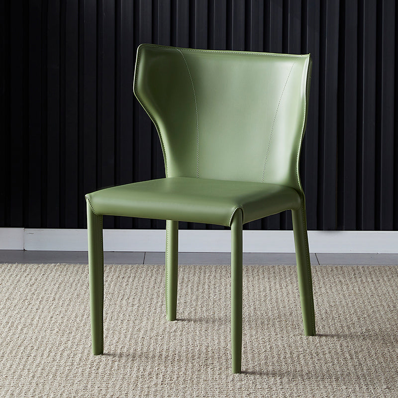 Chaise de salle à manger en cuir de cuisine, chaise d'appoint à oreilles de 32 pouces de hauteur avec 4 pieds en métal