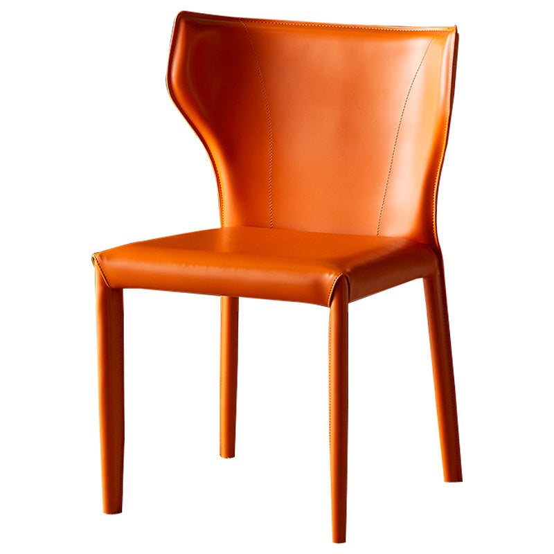 Chaise de salle à manger en cuir de cuisine, chaise d'appoint à oreilles de 32 pouces de hauteur avec 4 pieds en métal