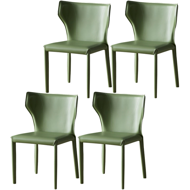 Chaise de salle à manger en cuir de cuisine, chaise d'appoint à oreilles de 32 pouces de hauteur avec 4 pieds en métal