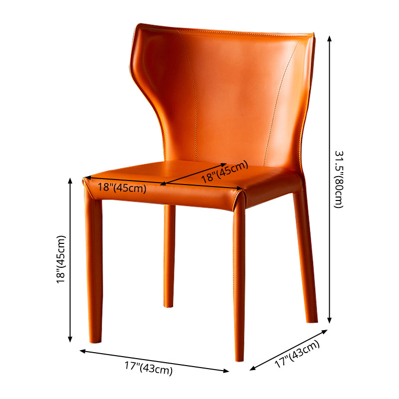 Chaise de salle à manger en cuir de cuisine, chaise d'appoint à oreilles de 32 pouces de hauteur avec 4 pieds en métal