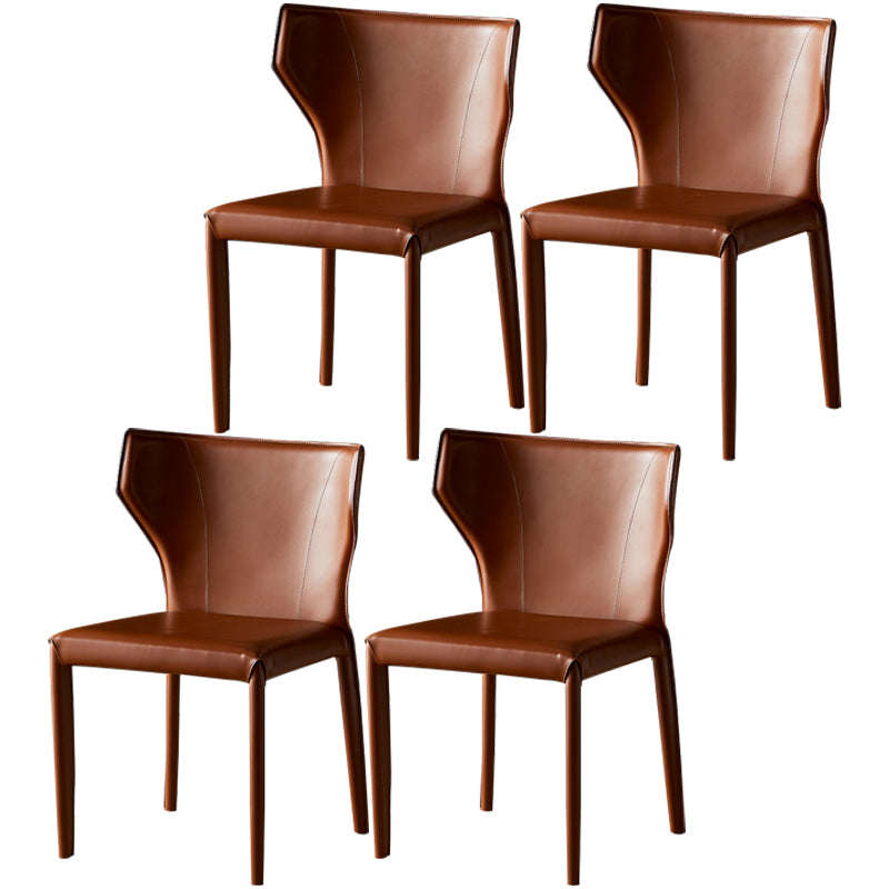 Chaise de salle à manger en cuir de cuisine, chaise d'appoint à oreilles de 32 pouces de hauteur avec 4 pieds en métal