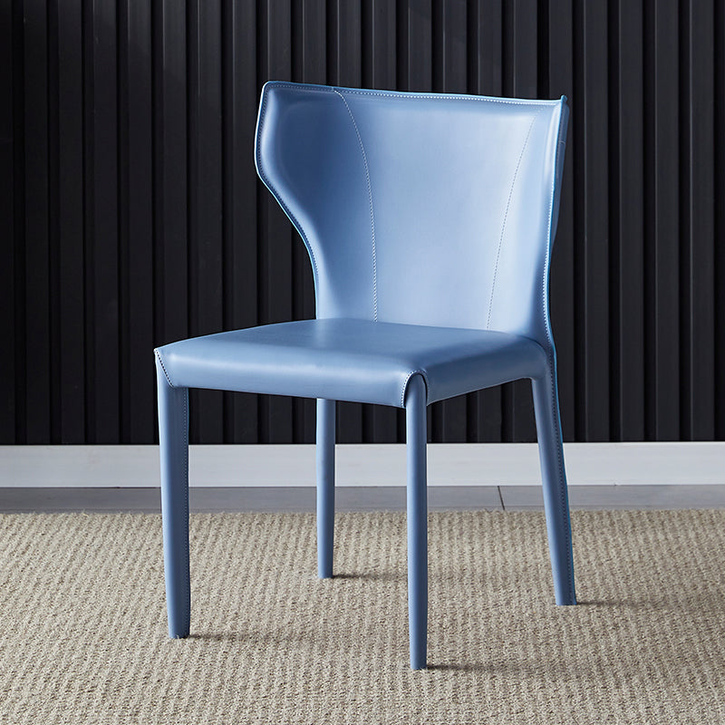 Chaise de salle à manger en cuir de cuisine, chaise d'appoint à oreilles de 32 pouces de hauteur avec 4 pieds en métal