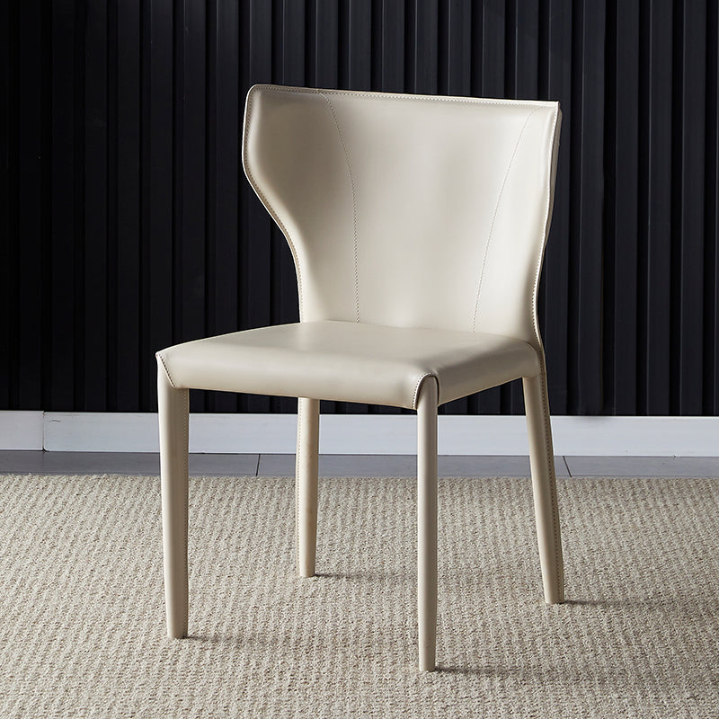 Chaise de salle à manger en cuir de cuisine, chaise d'appoint à oreilles de 32 pouces de hauteur avec 4 pieds en métal