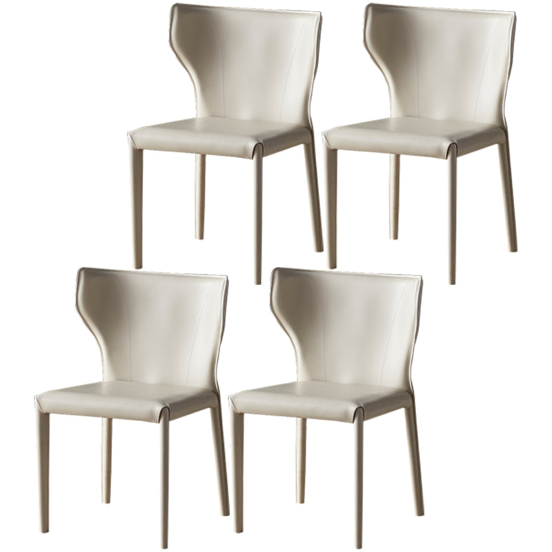 Chaise de salle à manger en cuir de cuisine, chaise d'appoint à oreilles de 32 pouces de hauteur avec 4 pieds en métal