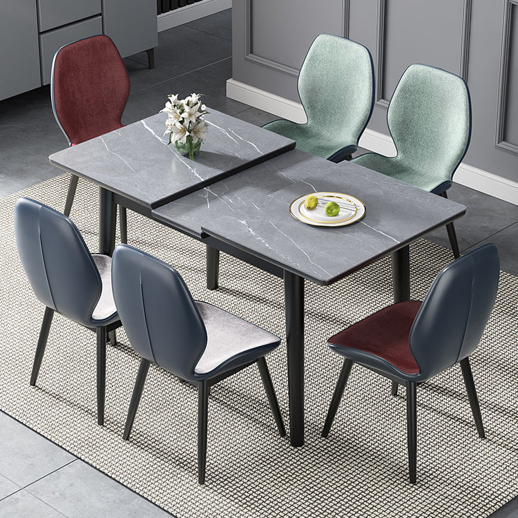 Modern Collapsible Sintered Stone Dining Room Table with 4 Metal Legs for Kitchen Dining Set