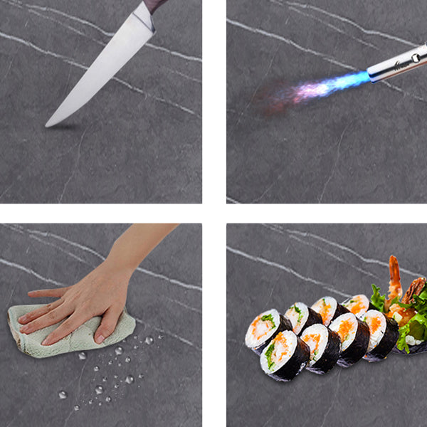 Modern Collapsible Sintered Stone Dining Room Table with 4 Metal Legs for Kitchen Dining Set